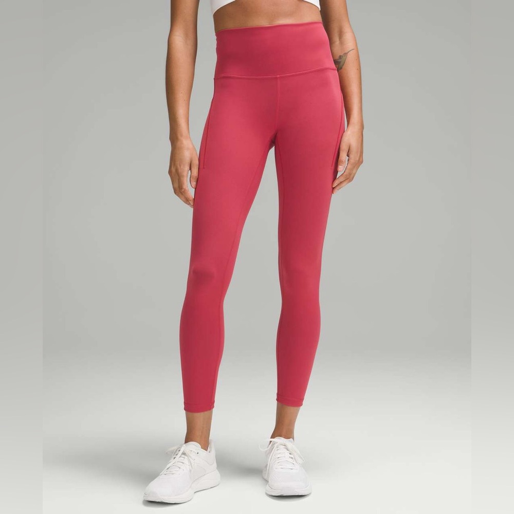 LULULEMON Wunder Train High-Rise Tight with Pockets 25" Vintage Rose Leggings 2